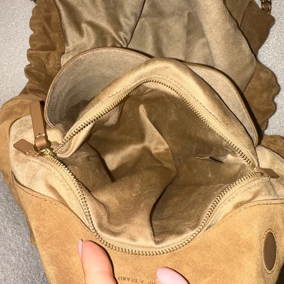 Veronica Beard Brown Suede Tote with Gold Chain - Picture 7 of 7